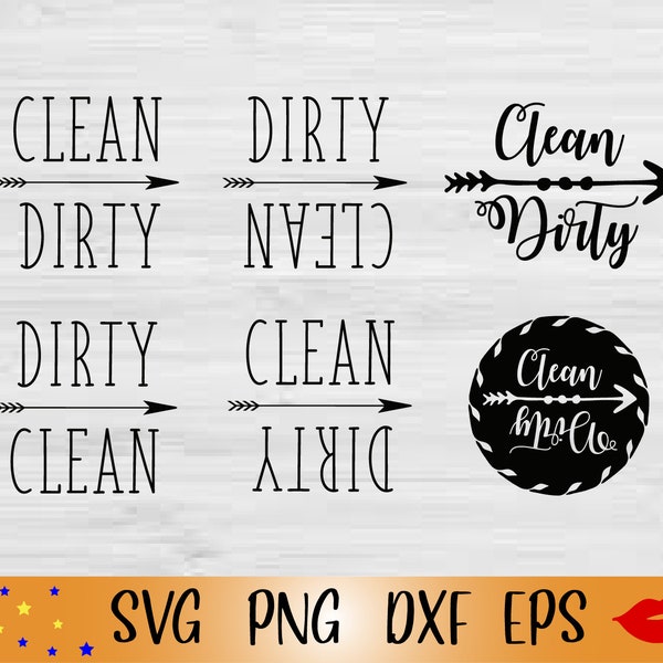 Clean Dirty SVG-Dishwasher Magnet Svg files-dirty clean PNG-Svg Eps Dxf Png-gigi Kitchen Gift-Farmhouse Digital Design-digital download