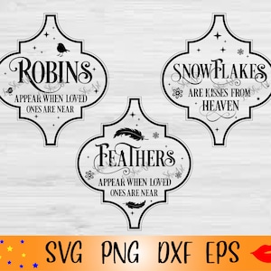 Memorial kerst arabesque SVG-Robins verschijnen arabesque PNG-sneeuwvlokken zijn kussen uit de hemel-kerstversieringen-kerst DIY opstrijkbare