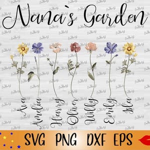 Nanas Garden Png Bundle, Nanas, sissy grand-mère Png du jardin, cadeau personnalisé pour une mère, nom d'enfant personnalisé pour le mois de naissance