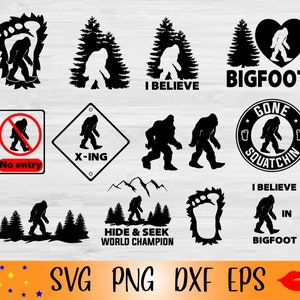 Pacote Bigfoot Svg-Bigfoot PNG-Yeti-Sasquatch-bigfoot campeão mundial svg-believe-Use With Silhouette Studio-DIGITAL PRODUCT