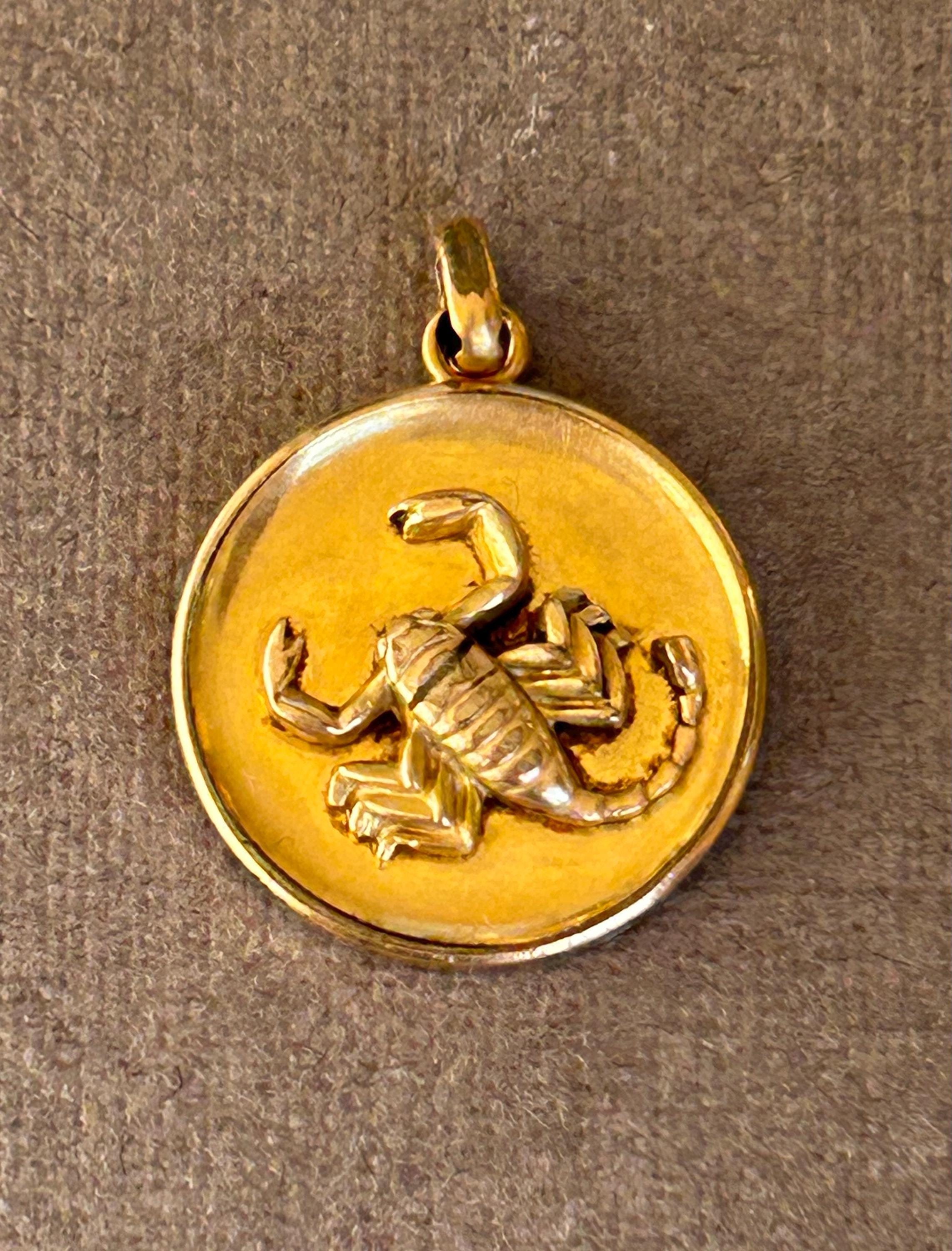 Vintage Italian Zodiac Pendant by Aurea – Scorpio – Gold Plated