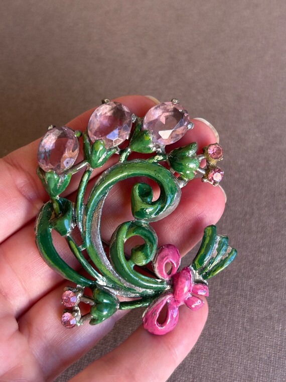 Broche Vintage Art Déco En Lucite - Motif Fleurs, Années 1930/1940 - Ancienne, Occasion