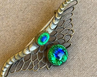 ヴィンテージ 925 シルバー フィリグリー ブローチ – アメジストカラー