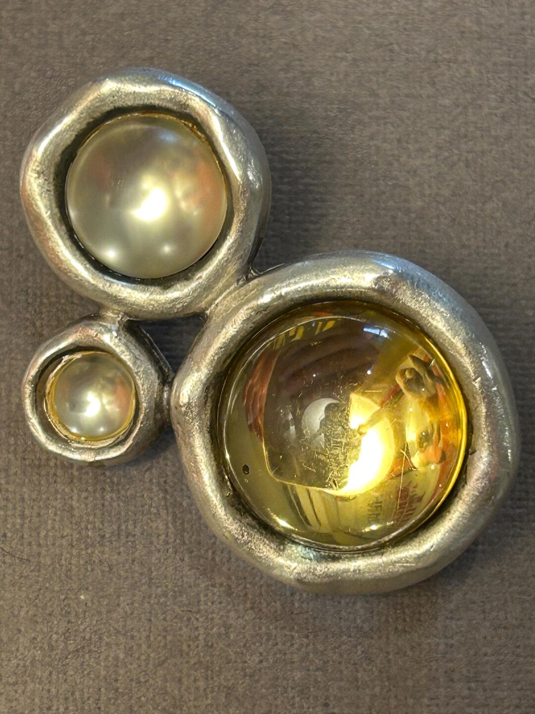 Bracelet Biche De Bère En Métal Argenté – Motif Géométrique, Bon état