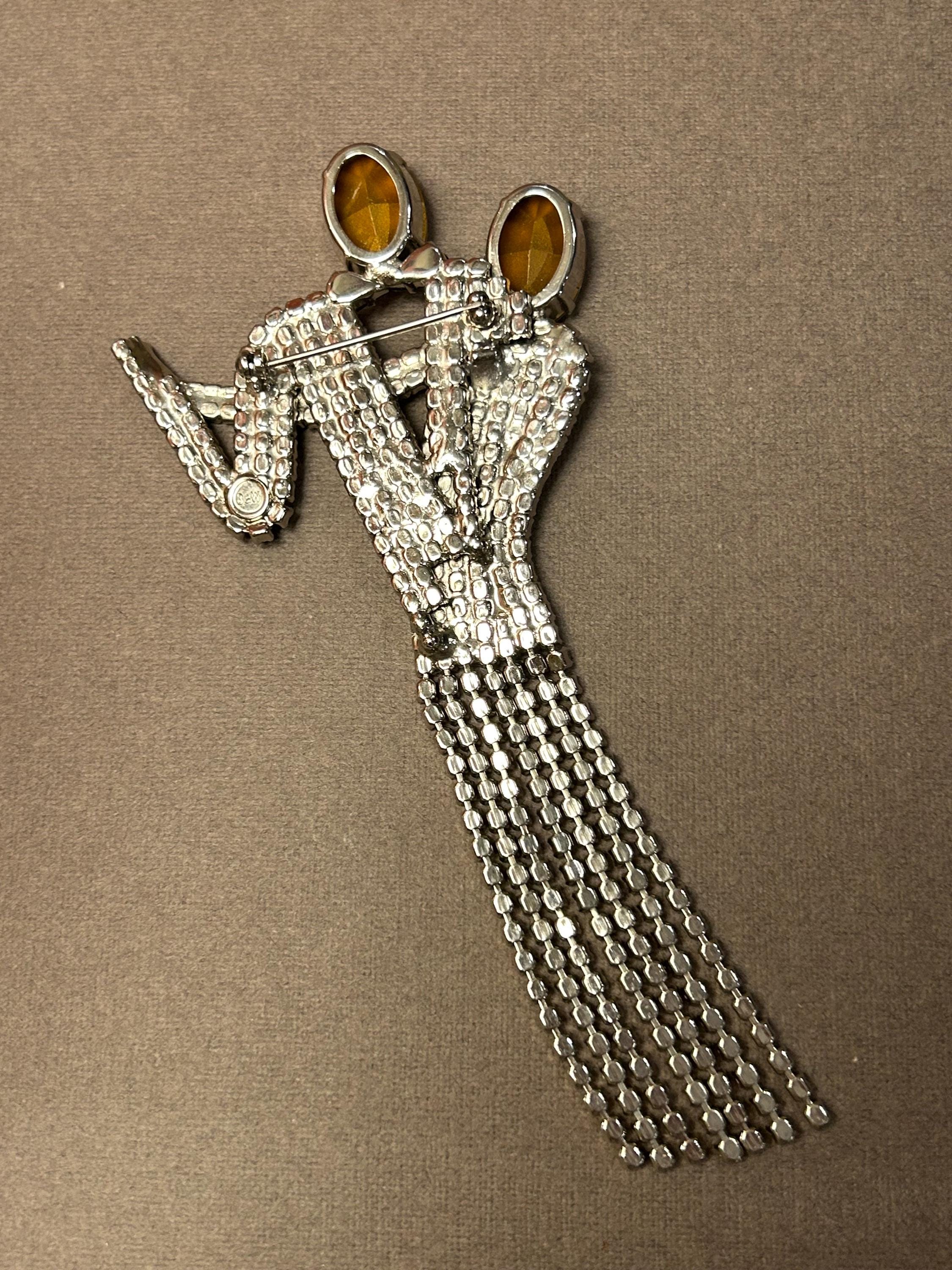 Butler & Wilson Vintage Dancing Couple Brooch – Crystal Rhinestone