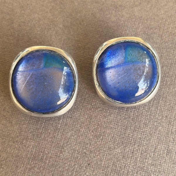 Vintage glass clip on earrings