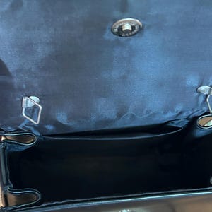 Vintage Courrèges Parfums Paris Black Handbag – 1980s Minimalist Structured Bag image 8