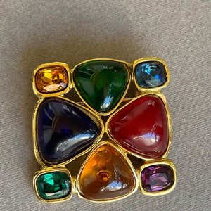 Broche Vintage CHANEL 26 Rare Multicolor Gripoix
