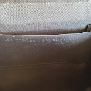 Vintage Courrèges Parfums Paris Black Handbag – 1980s Minimalist Structured Bag image 6
