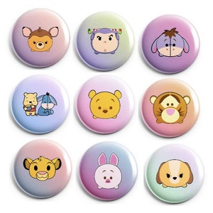 Cute Cartoon Characters 1" Buttons OR Magnet