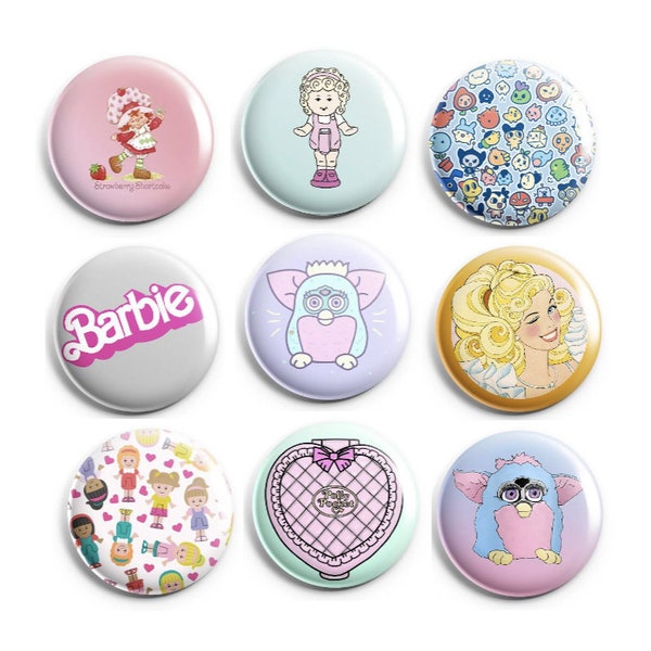 90's 1" Button OR Magnet ( Furby, Polly Pocket,Tamagotchi, Ect)