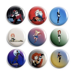 Cartoon Woman Fighters 1" Button OR Magnet