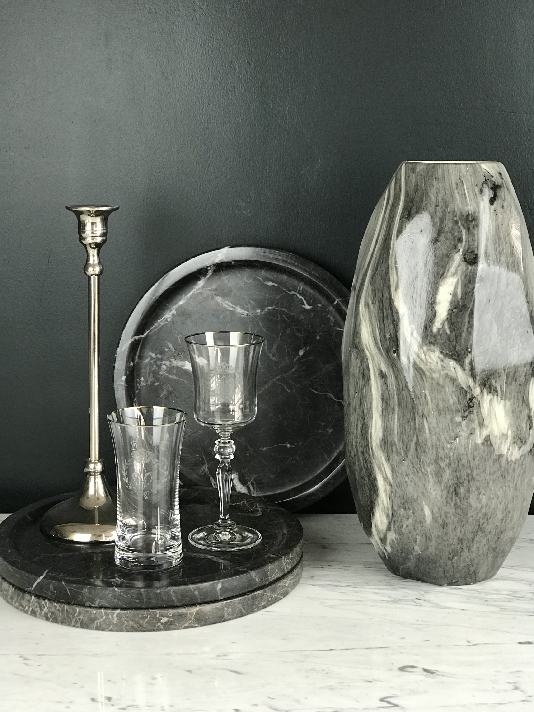 Black Marble Tray Etsy