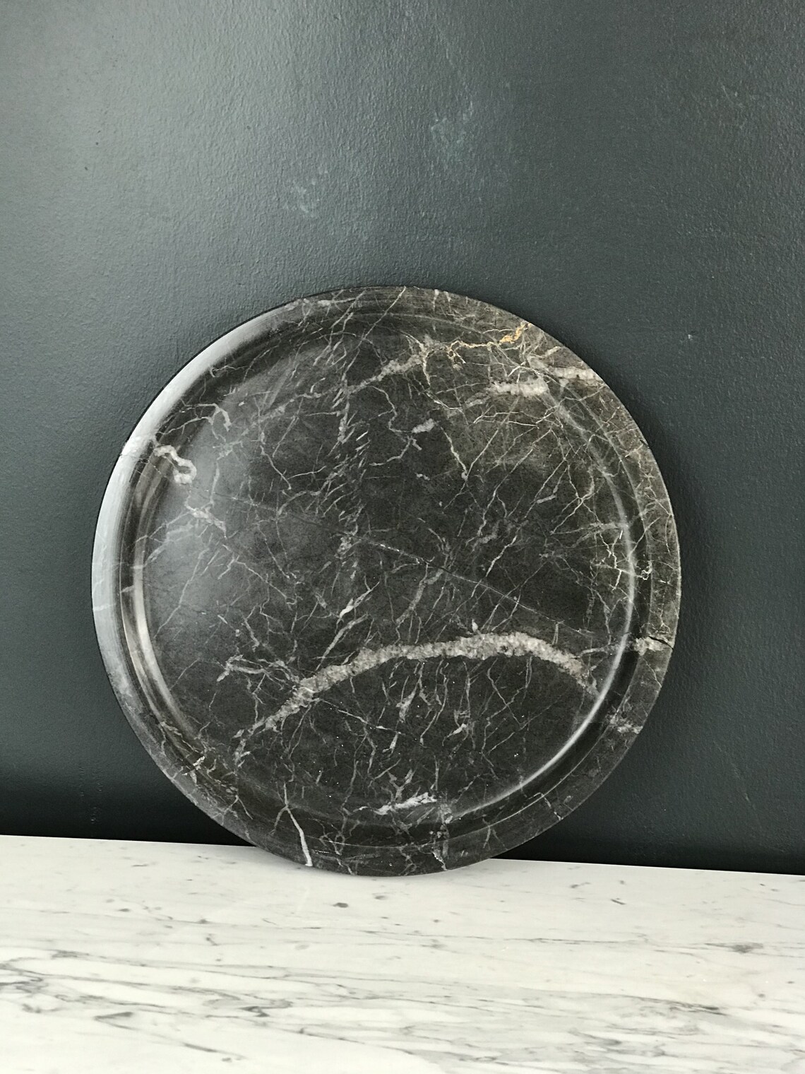 Black Marble Tray Etsy