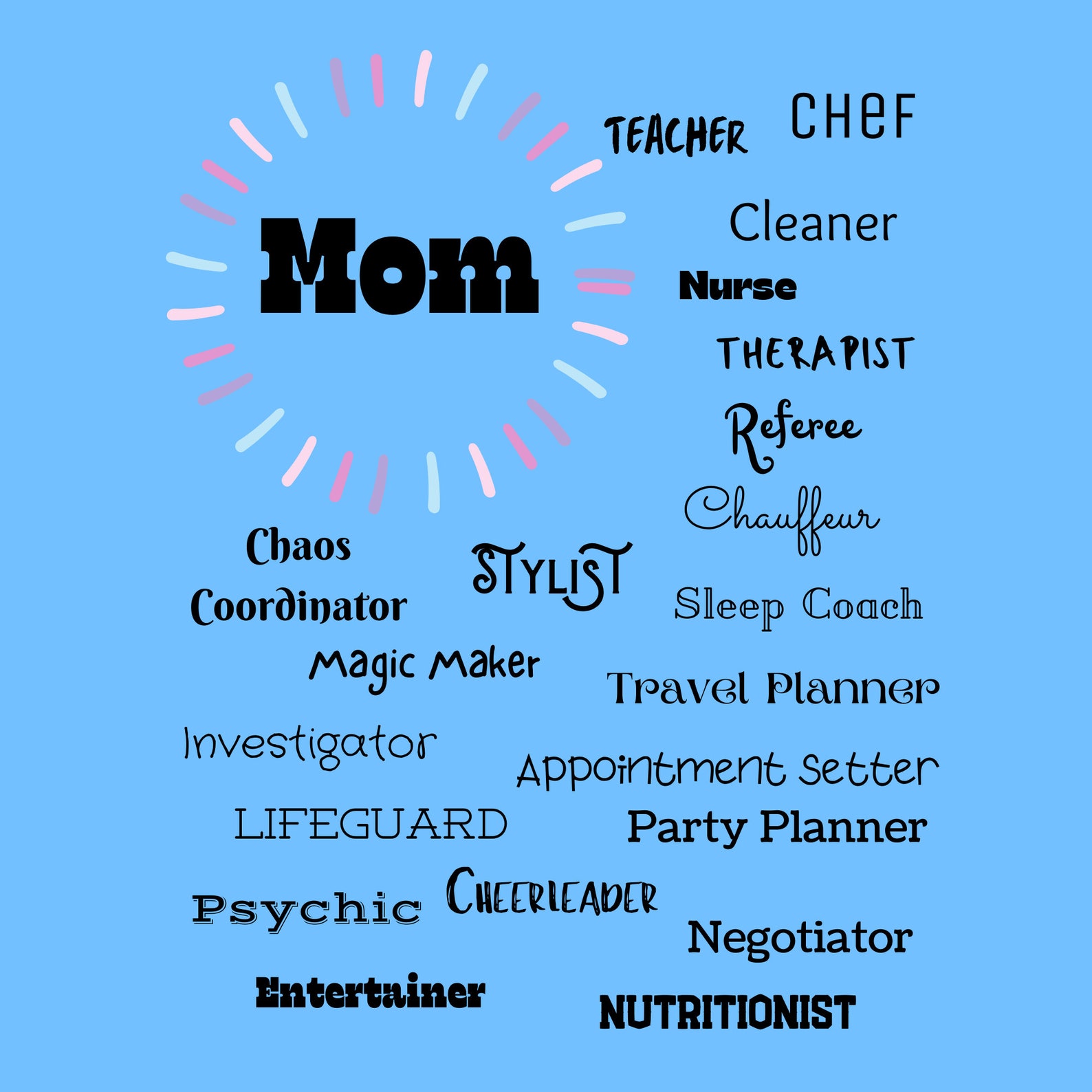 Mom Definition Job Titles Instant Digital Download Word Print Etsy
