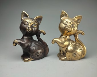Escultura Bronce Lindos Gatos