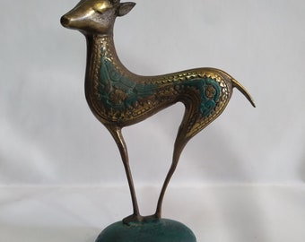 Ciervo de hadas de escultura de bronce, amante de los animales, regalo del día de la madre, ciervo mágico, arte animal de bronce