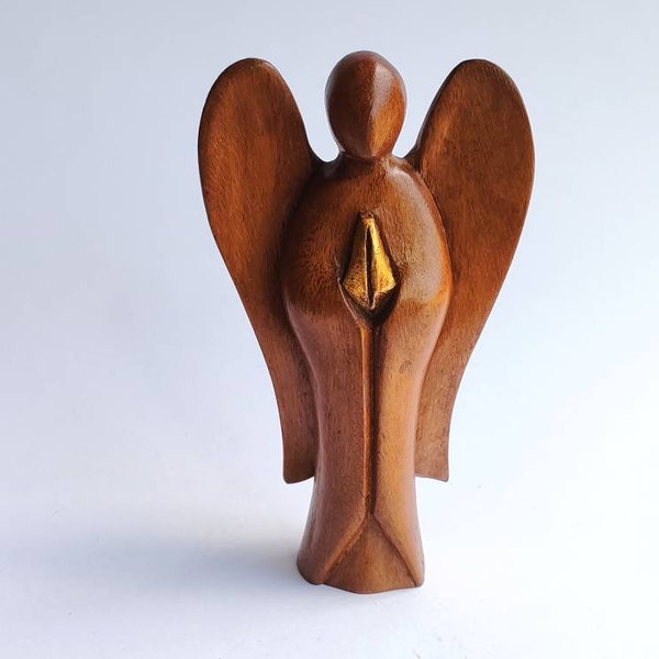 Angle Praying Sculpture , Sculpture sur bois, Cadeaux fête des mères, Love Girl, Unique, Décor de chambre, Bois naturel, Art fait main