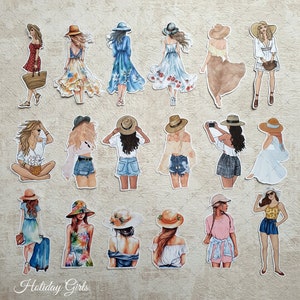 18 Holiday Girls • Paper Dolls • Cutouts • for journaling, scrapbooking, bujo