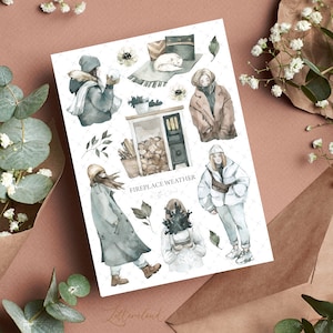 Open haard weer • Dagboekstickervel • Plannerstickers