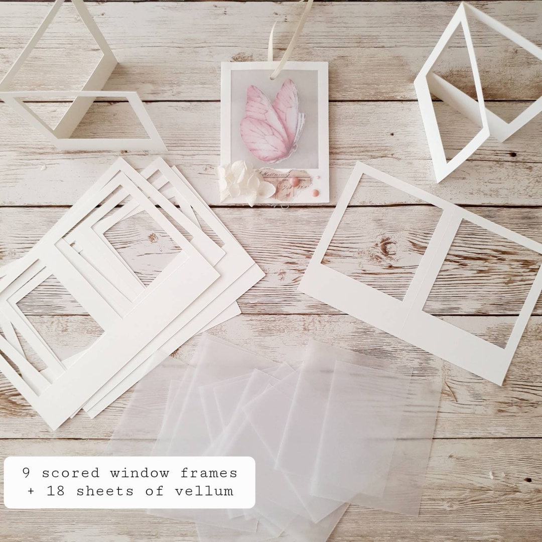 9 Off-white Window Frames scored 18 Sheets of Vellum - Etsy