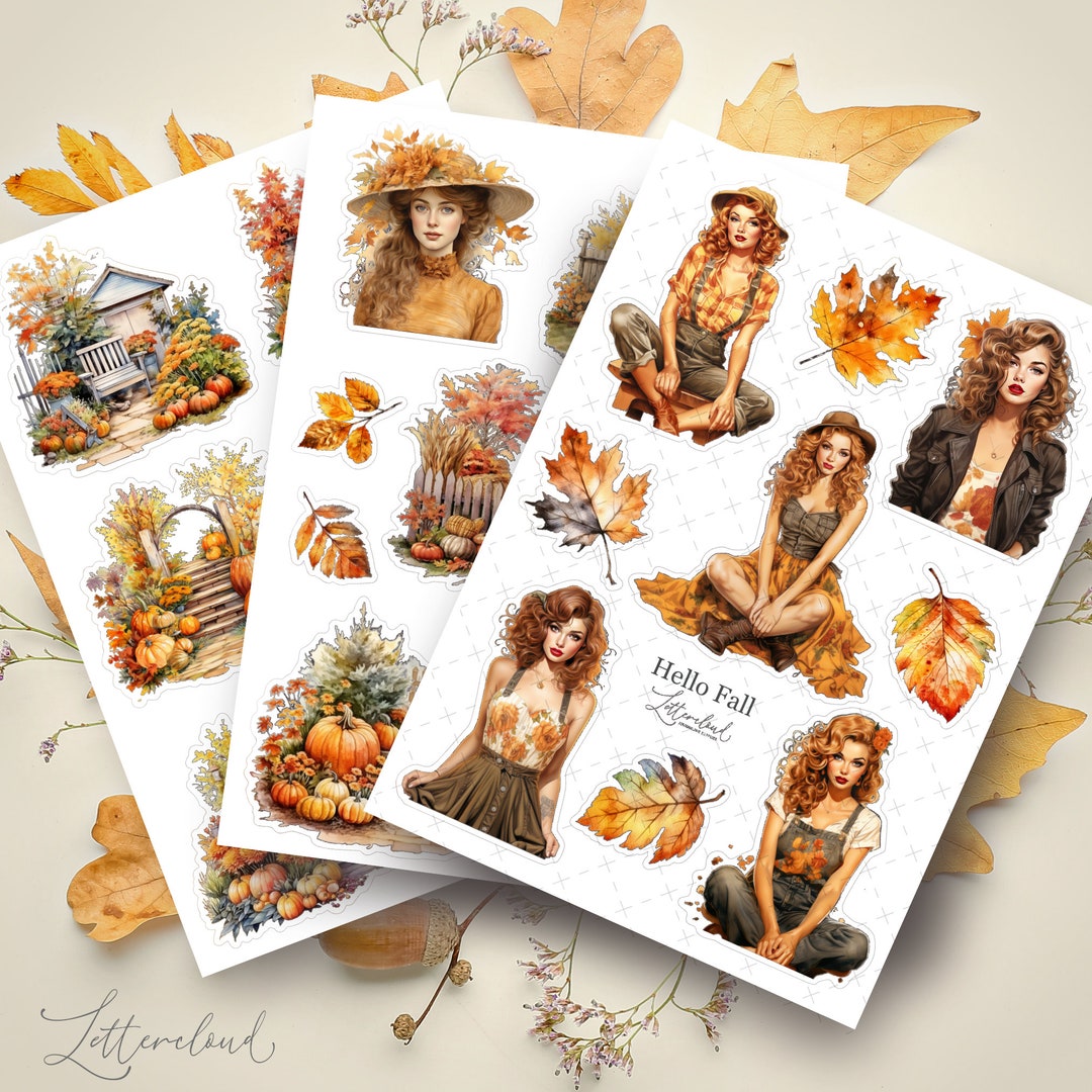 Hello Fall Journal Sticker Sheet Planner Stickers - Etsy