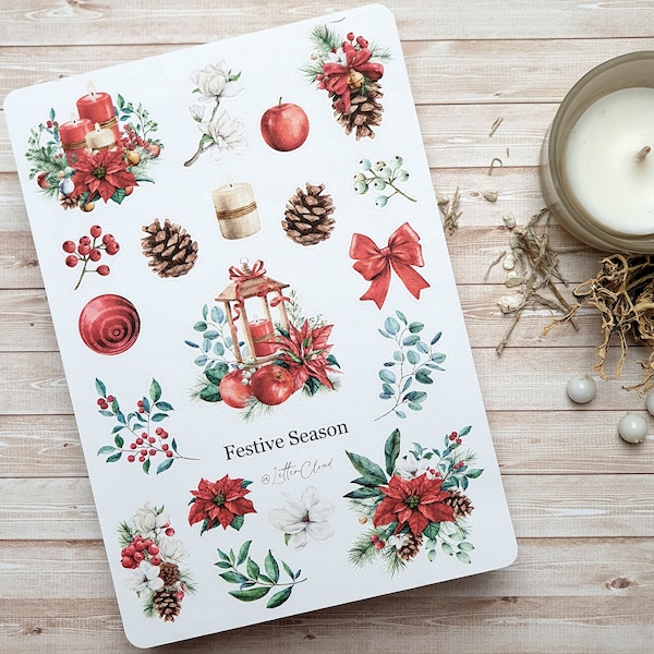 Festive Season • Journal Sticker Sheet • Planner Stickers