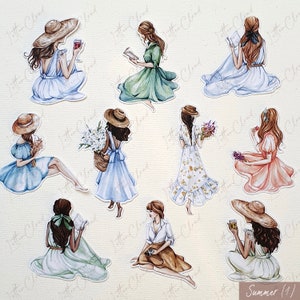 18 Ragazze: Estate | Autunno | Inverno • Ritagli per journaling, scrapbooking, penpalling, bujo
