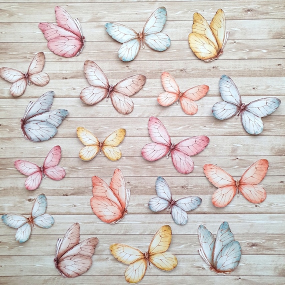 Schmetterling Set pastell • Aufkleber oder Cutouts (Die Cuts) • Journal, Bujo, Planer & Scrapbook Dekoration