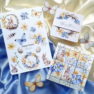 Journal Sticker Sheet • Faux Stamps • Note Cards • Frohe Ostern • Bujo, Planer & Scrapbook Dekoration