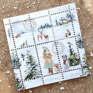 Faux Stamps Journal Decoratie • Sneeuwwandeling • Decoratief stempelvel voor Bujo, Planner & Scrapbooking