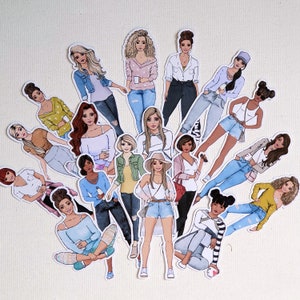 18 Casual Girls • Paper Dolls • Cutouts • for journaling, scrapbooking, bujo