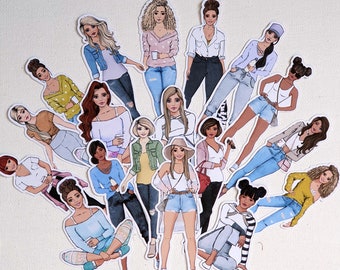 18 Casual Girls • Paper Dolls • Cutouts • for journaling, scrapbooking, bujo