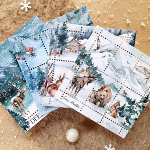 Teal Winter Faux-stempels • Dagboek / Planner-stempels