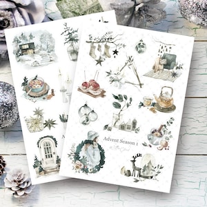 Adventstijd • Dagboekstickervel • Plannerstickers