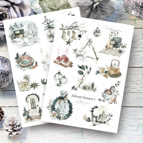 Advent Season • Journal Sticker Sheet • Planner Stickers