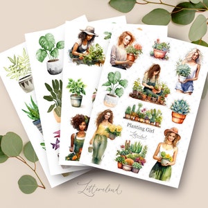 Plantenmeisje • Dagboekstickervellen • Plannerstickers
