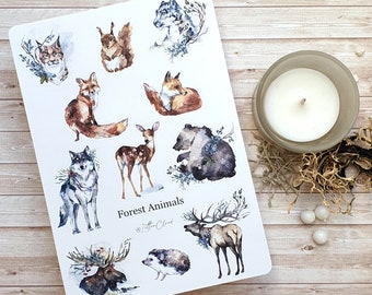 Forest Animals • Journal Sticker Sheet • Planner Stickers