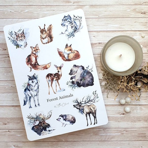 Forest Animals • Journal Sticker Sheet • Planner Stickers