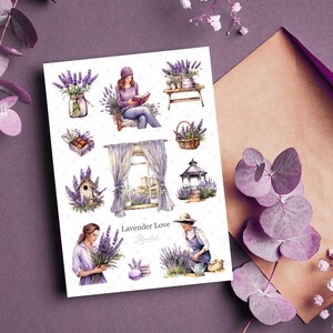 Lavender Love • Journal Sticker Sheet • Planner Stickers
