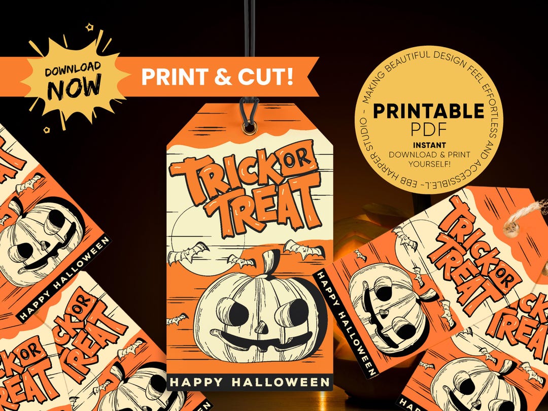 Printable Halloween Gift Tags | Editable Favor Tags for Trick or Treat ...