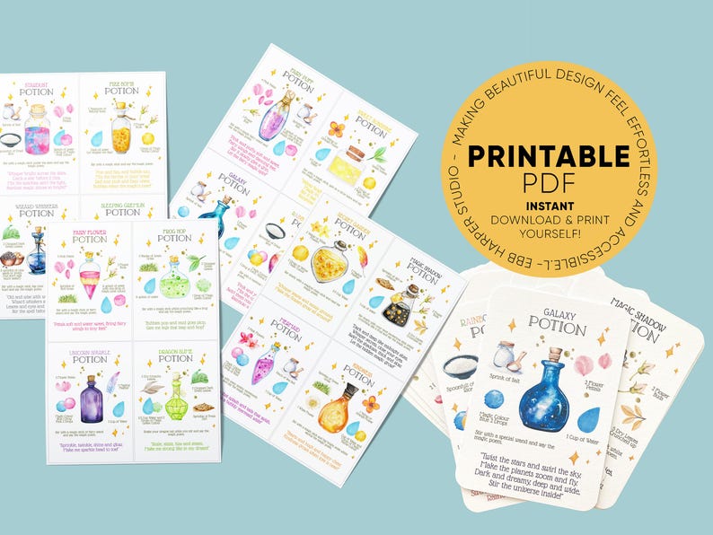 Potion Recipe Cards Printable | Magic Potion Recipes | Kids Potion Kit | Mud Kitchen Recipes | Play Recipes for Kids | Outdoor Play image 10