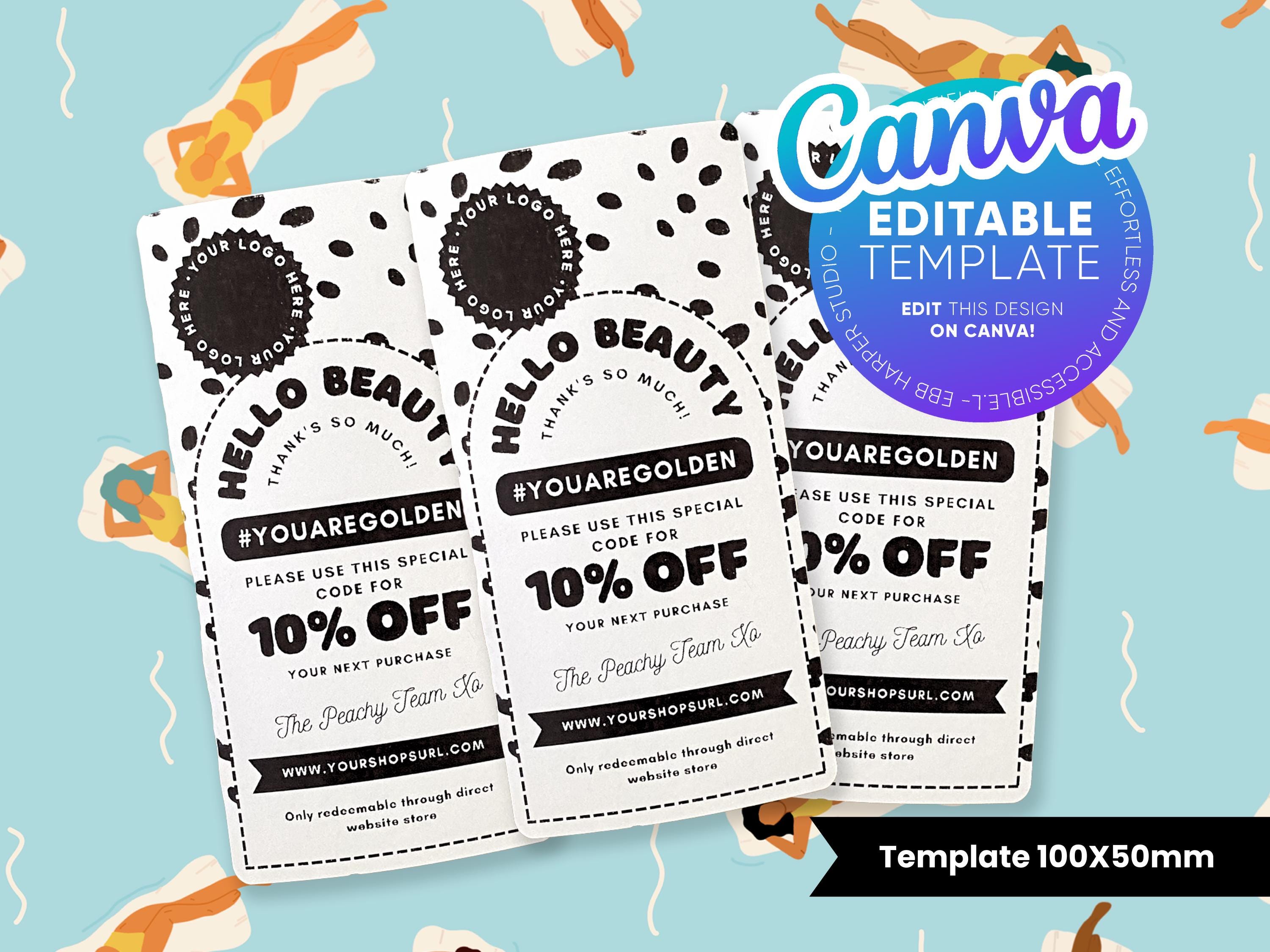 Printable Coupon Sticker Template | Editable Thermal Printer Label for ...