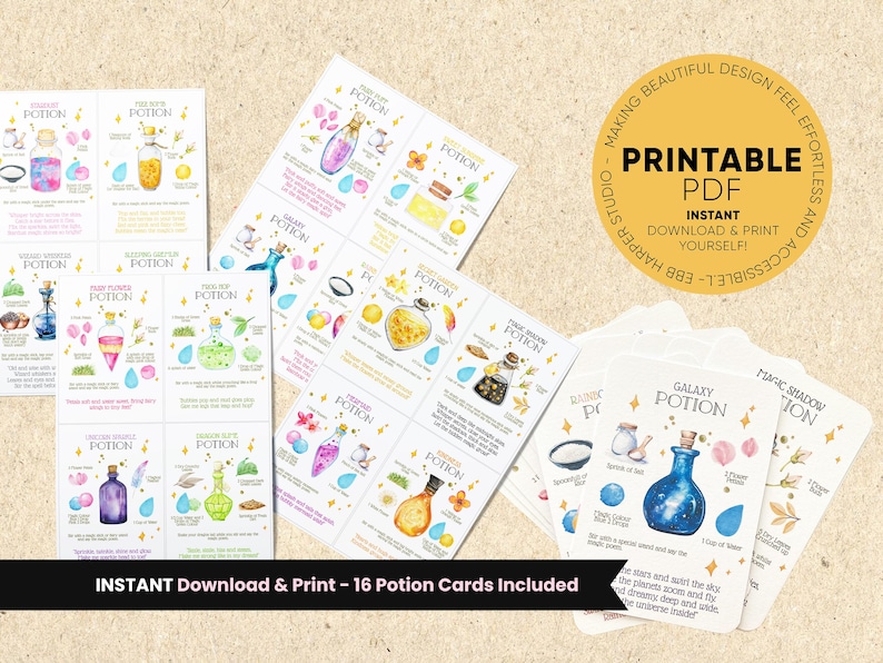 Potion Recipe Cards Printable | Magic Potion Recipes | Kids Potion Kit | Mud Kitchen Recipes | Play Recipes for Kids | Outdoor Play image 4