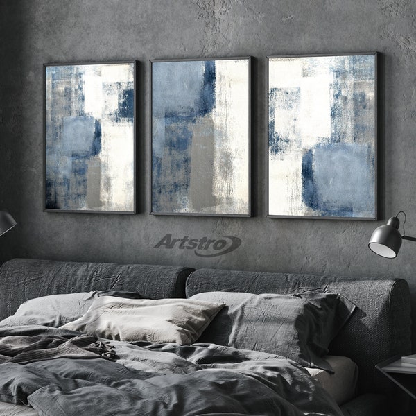 Blue Abstract Art Etsy UK