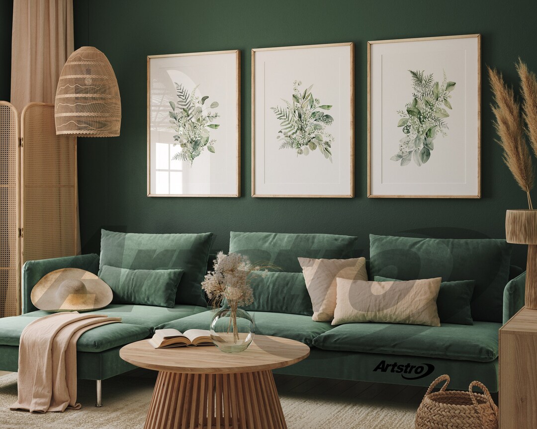 Botanical Prints,eucalyptus Wall Art,living Room,set of 3 Prints ...