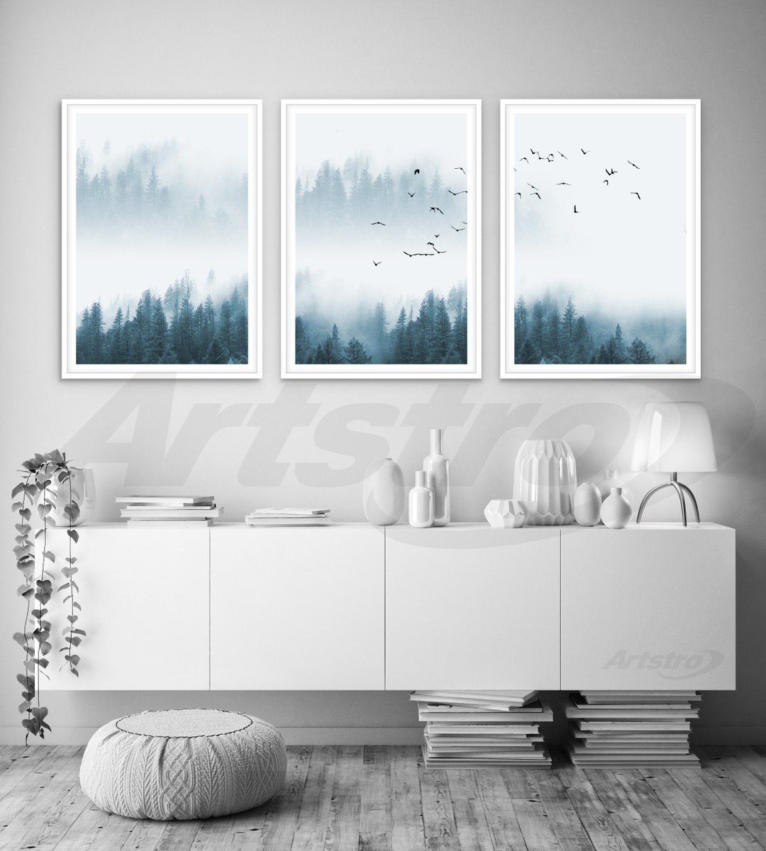 Forest Prints Set of 3 Print Poster Forest 3 Piece Set Nordic ...
