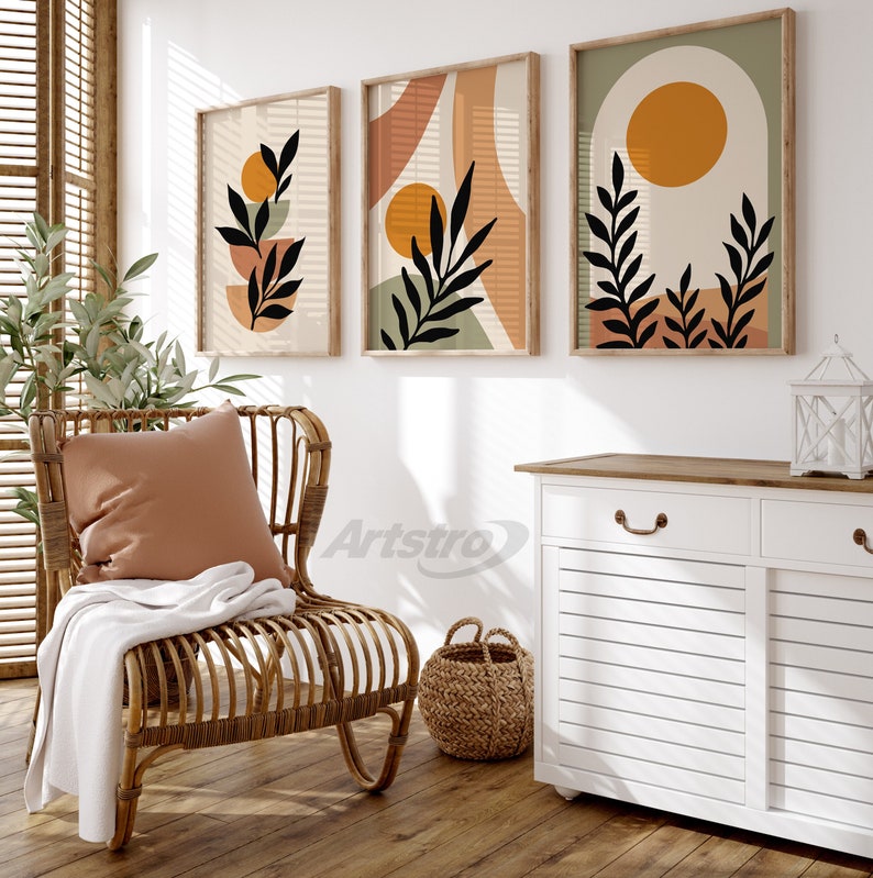 Buy Boho Abstract Wall Art Prints Boho Wall Decor Set of 3 Wall Online