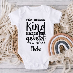Babyrompertje gepersonaliseerd voor dit kind met geboortedatum, katoenen rompertje met lange mouwen, cadeau-idee, geboorte, doop, korte mouwen