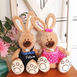 Personalisierter Hase mit Name Plüschhase Osterhase Mädchen Junge Stofftier Plüschtier Geschenk Ostern Bild 7